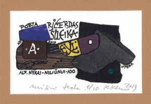 Klemenso Kupriūno ekslibris poetui Ričardui Šileikai. Iš parodos, skirtos Alfonso Nykos Niliūino 100-osioms metinėms